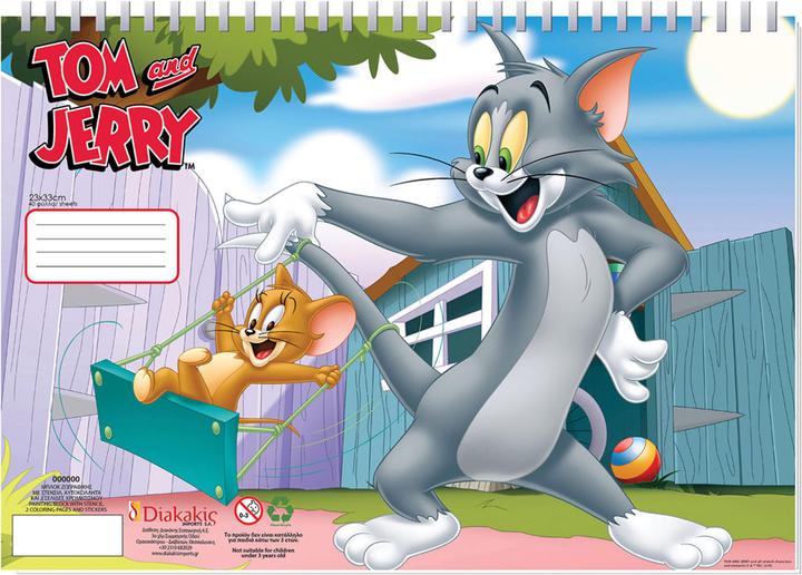 Actual product image Diakakis Tom & Jerry Coloring Templates with Template and Sticker Sheet