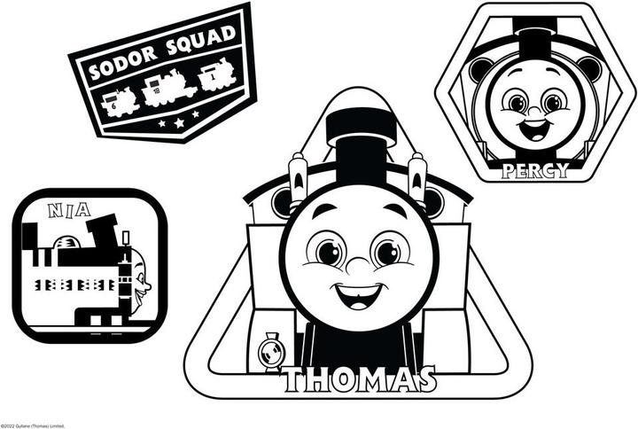 Produktbild Diakakis Thomas die kleine Lokomotive Malvorlagen mit Schablone und Stickerbogen