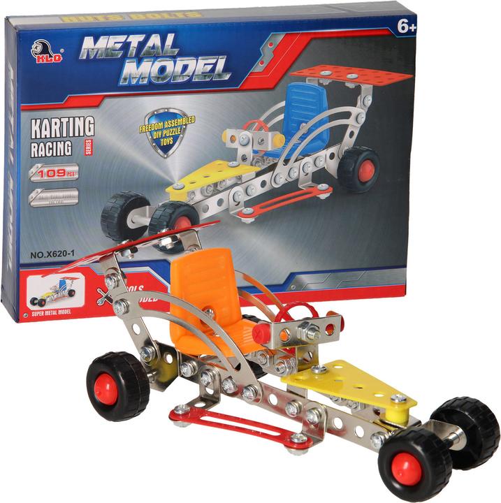 Actual product image Klq Construction metal racing car, 109 pcs.