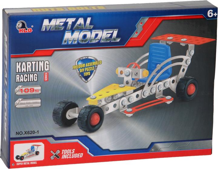 Actual product image Klq Construction metal racing car, 109 pcs.