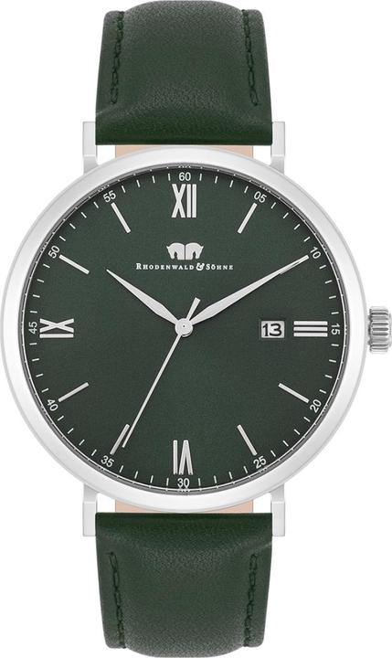 Quarzuhr Adelsmann Echtleder Silber - 34102 (Analoguhr, 42 mm)