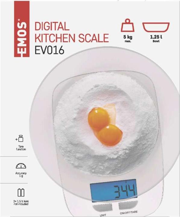 Actual product image Emos Digital kitchen scales EV016 white