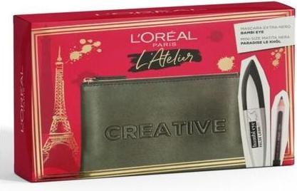 Produktbild L'Oréal Paris LOreal Set (Mascara False Lash Bambi Eye Extra Black + Le Khol Midnight Black 101 + Pochette) (Make up set)