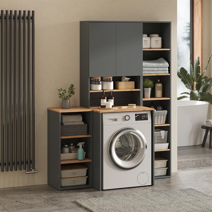 Produktbild Vichy Waschmaschinenoberschrank Viktor, Anthrazit/Goldkraft Eiche, 68 x 100.4 cm