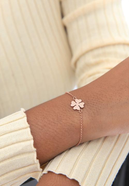 Produktbild Elli Armband Kleeblatt Glücksbringer Symbol 925 Sterling Silber (18 cm, 925er Sterling Silber)
