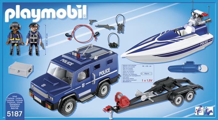 Image du produit Playmobil Fourgon et vedette de police (5187, Playmobil City Action)