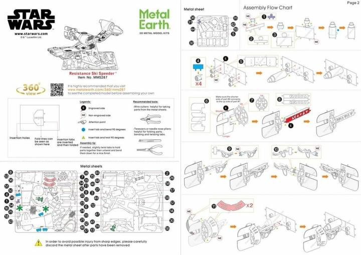 Image du produit Metal Earth constructie speelgoed Star Wars - Ski Speeder de résistance