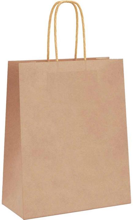 Produktbild VidaXL Kraftpapiertüten 50 Stk. mit Henkel Braun 18x8x22 cm Papiertüte (Geschenktüte, 50 x)