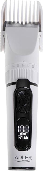 Adler | Hair Clipper with LCD Display | AD 2839 | Cordless | Number of length steps 6 | White/Black