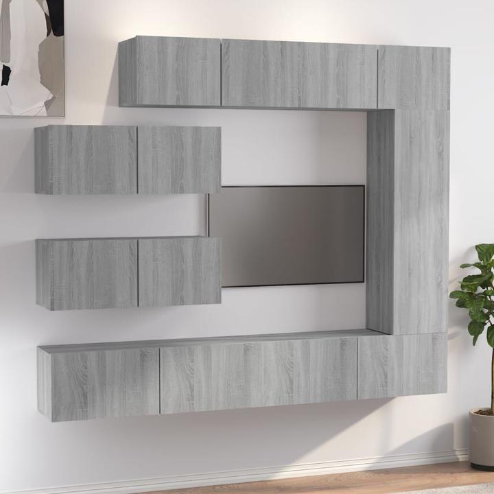 Produktbild VidaXL 7-tlg. TV-Schrank-Set Grau Sonoma Holzwerkstoff,Farbe: Grau (30 x 30 x 30 cm)