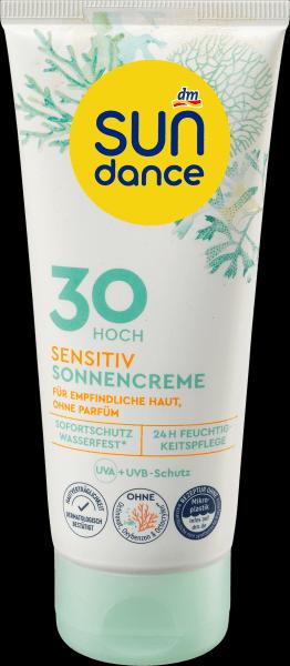 Actual product image dm Sundance Sensitive sun cream SPF 30 (Suntan cream, SPF 30, 100 ml)