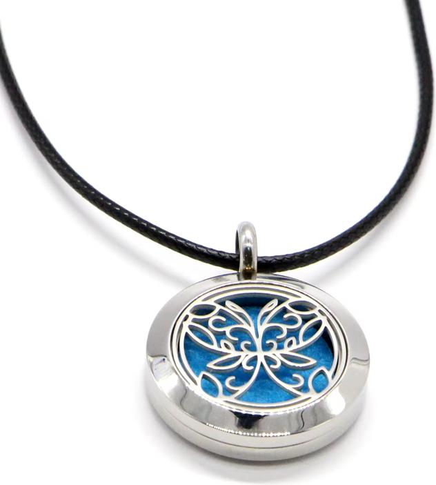 Produktbild Zen Arôme Duft-Schmuck Halskette mit Anhänger No.3 für Ätherisches Öl, Parfum - Edelstahl mit Lederb (Edelstahl, Leder)