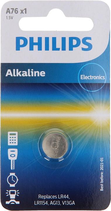 Immagine prodotto Philips Batteria alcalina a bottone LR44 / 76A (1 pz., LR44, 105 mAh)