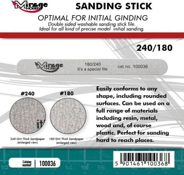 Immagine prodotto Mirage Hobby MIRAGE Stick abrasivo a doppia griglia 180/240