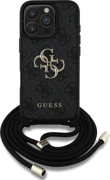 Productafbeelding Guess 4G Big Logo Cord Stap Crossbody für Apple iPhone 16 Pro - black (Apple iPhone 16 Pro)