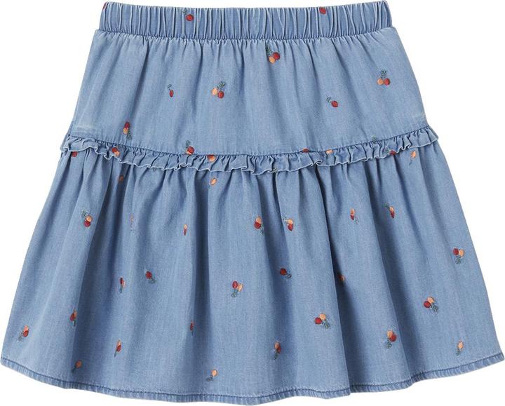 Vertbaudet Bestickter Mädchen Jeansrock