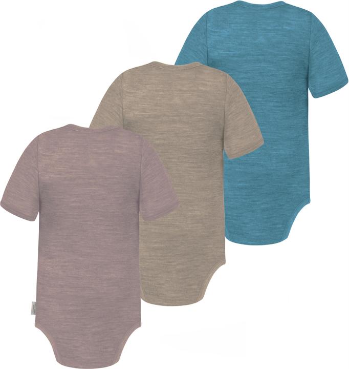 Actual product image Normani Set of 3 baby merino bodysuit short sleeves "Tauranga" - 9295 (74)