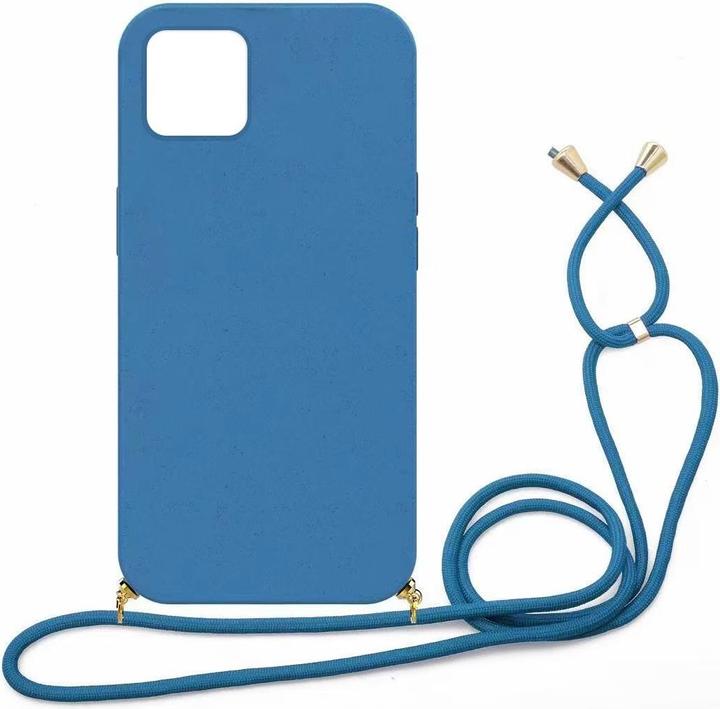 Actual product image mobileup Eco Case with Lanyard for iPhone 12 mini - Navy Blue (Apple iPhone 12 mini)