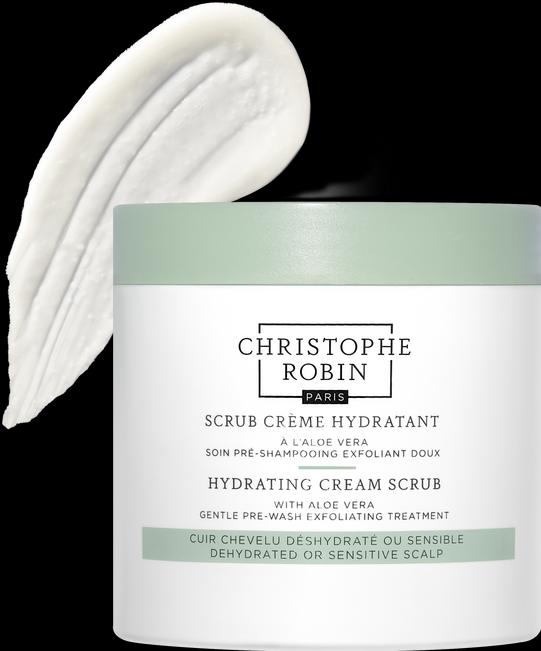 Actual product image Christophe Robin Hydrating Cream Scrub with Aloe Vera (250 ml, Liquid shampoo)