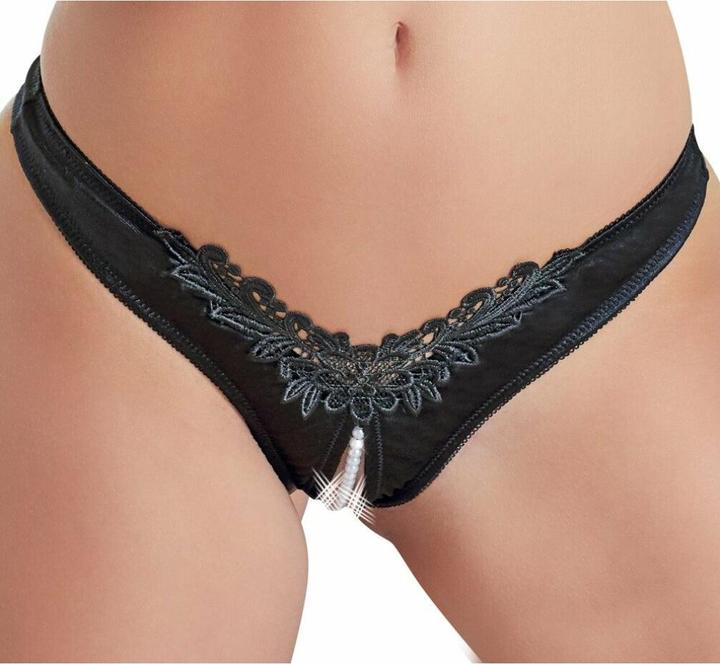 Produktbild Cottelli Collection String ouvert mit Perlen (L)