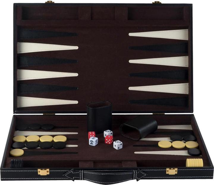 Actual product image Longfield Games Backgammon 18 Classic Board Game in Brown and Ivory (German)