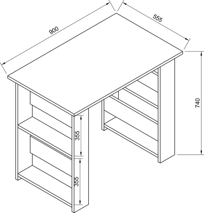 Immagine prodotto VCM Scrivania in legno Tavolo da computer Scrivania da lavoro Tavolo da ufficio Efilo (90 x 56 x 74 cm)