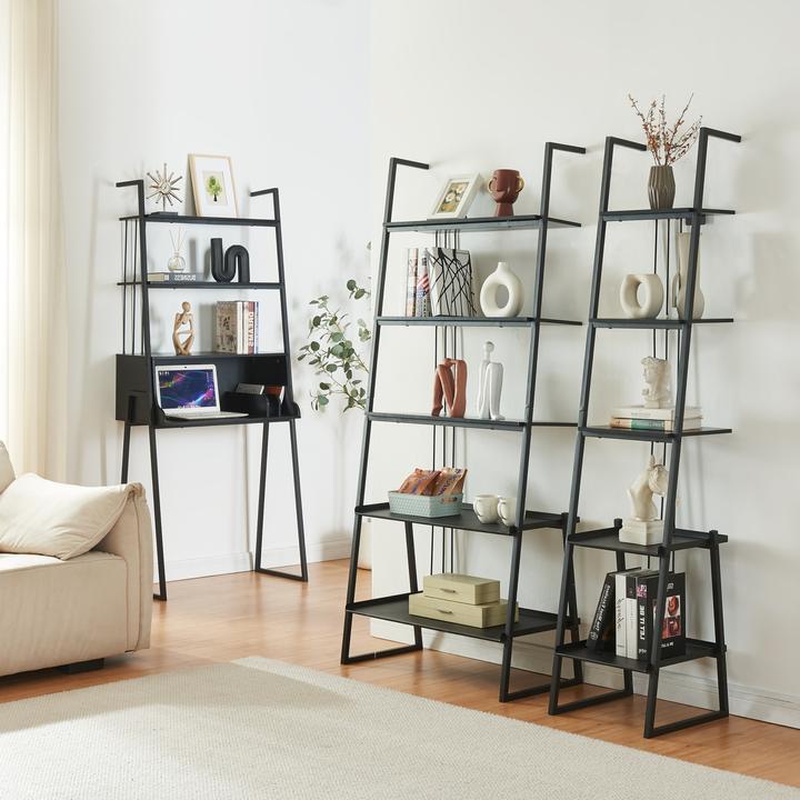 Image du produit En.Casa Ensemble de meubles Storfjord 3 pcs. 1x bureau, 2x étagère échelle