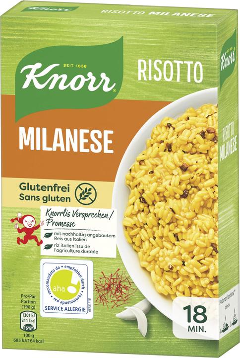 Immagine prodotto Knorr Risotto alla milanese, piatto tradizionale milanese, aromatizzato con funghi pregiati e zafferano (250 g)