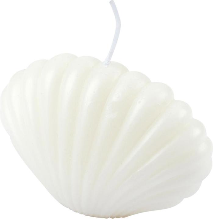 Casativo Deko Kerze Muschel mit Docht, weiss, 8,5 x 4,5 x 6 cm (1 Stk.)