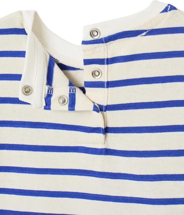 Actual product image Vertbaudet Bio-Kollektion: Gestreiftes Baby Shirt mit Druckknöpfen hinten (62)