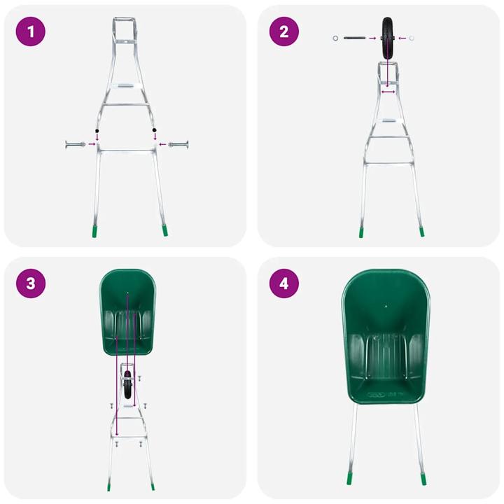Immagine prodotto VidaXL Carriola verde 90 L 150 kg Acciaio zincato e plastica