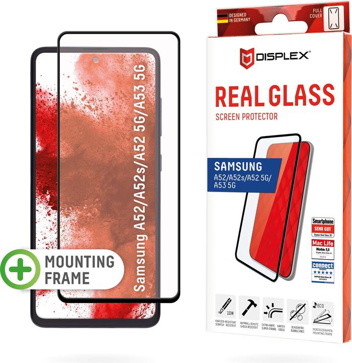 Actual product image Displex Real Glass, Full Cover Panzerglas (1 Piece, Samsung Galaxy A52s 5G, Samsung Galaxy A52, Samsung Galaxy A52 5G, Samsung Galaxy A53 5G)