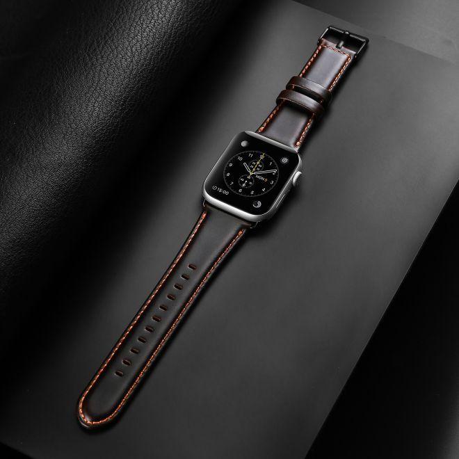 Produktbild Dux Ducis Business Series Echtleder Ersatz Armband (44 mm, 45 mm, 42 mm, Echtleder, Apple Watch Series 7, Apple Watch Series 8, Apple Watch Series 9, Apple Watch SE, Apple Watch Series 1, Apple Watch Series 2, Apple Watch Series 3, Apple Watch Series 4, Apple Watch Series 5, Apple Watch Series 6)