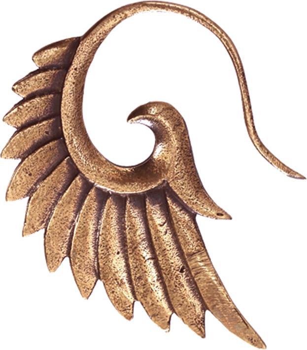Actual product image Star Piercing Ohrgewicht Spirale rosegold Engelsflügel klein (without brass, Bronze)