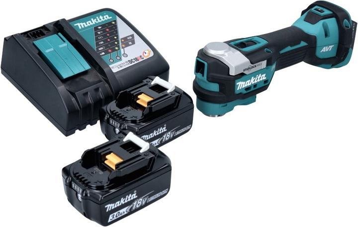 Produktbild Makita DTM 52 RF Akku Multifunktionswerkzeug 18 V Starlock Max Brushless + 2x Akku 3,0 Ah + Ladegerä