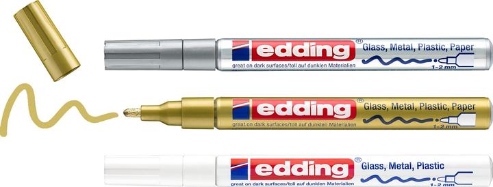 Image du produit Edding 751 - Marqueur à peinture (Multicolore, 2 mm, 3 x)