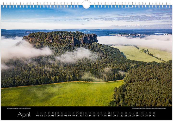 Produktbild Kalender Schsische Schweiz Luftaufnahmen 2026 (45 x 30 cm, Deutsch)