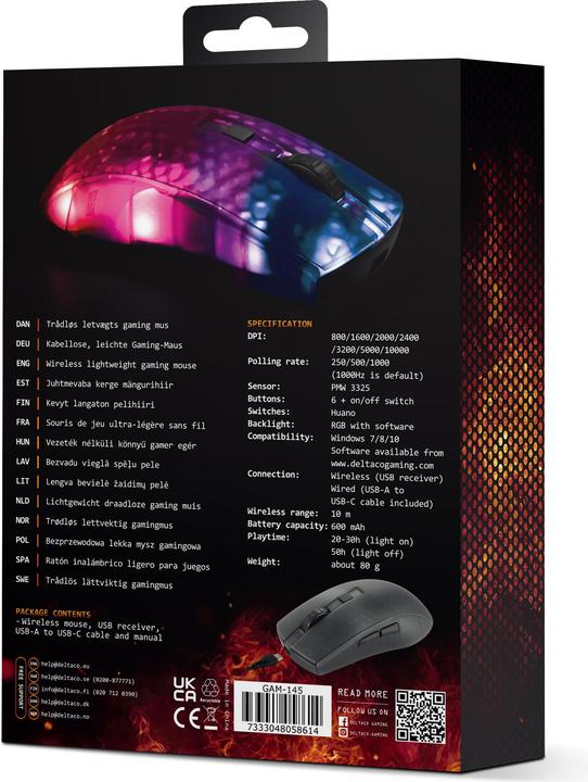 Actual product image Deltaco Gaming DM320 / WM89 (Wireless, Cable)