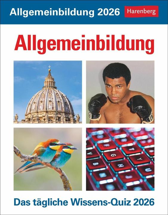 Immagine prodotto Harenberg Allgemeinbildung Tagesabreisskalender 2026 - Das tägliche Wissens-Quiz (Copertina morbida, Tedesco)
