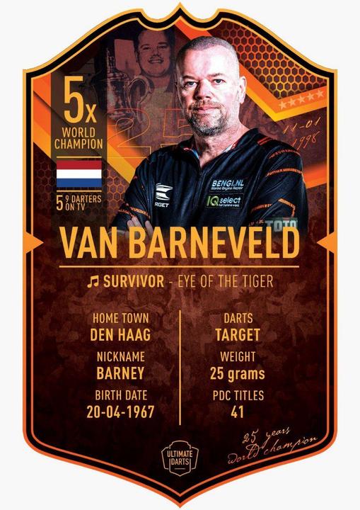 Immagine prodotto Ultimate Darts Scheda - Raymond van Barneveld 2023