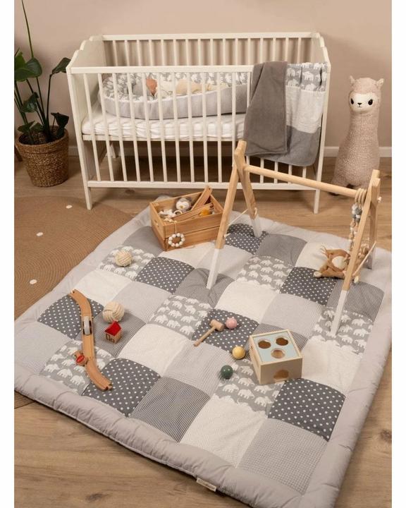 Image du produit Ullenboom Tapis d'éveil Eléphants gris 120 x 120 cm