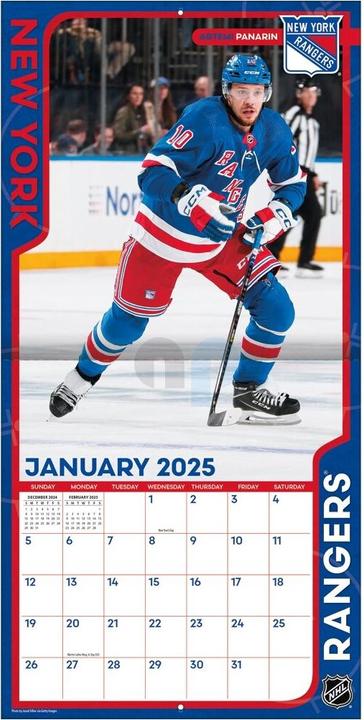 Actual product image NHL - New York Rangers - 30.5 x 30.5 cm team wall calendar 2025 (30.5 x 30.5 cm, French, Italian, Spanish, German, English)