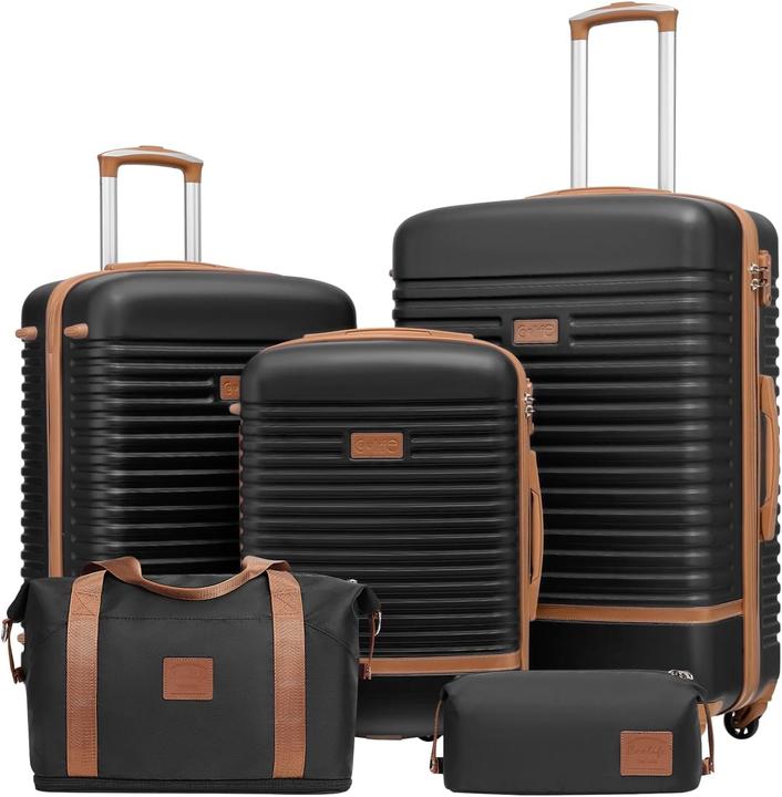 Actual product image Coolife 5-teiliges Reisekoffer-Set (Hand luggage (up to 50 litres), M (50 - 90l), L (90 - 115l))