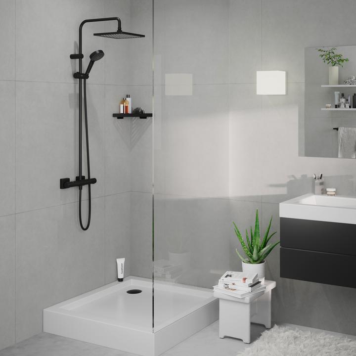Actual product image hansgrohe HG Showerpipe Vernis Shape 240 1 jet EcoSm m Thermostat mattschwarz