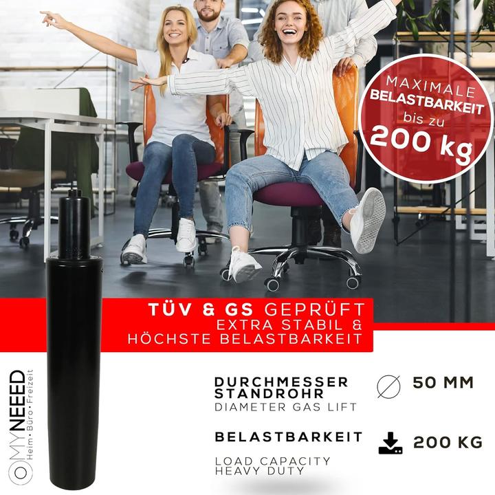 Produktbild MyNeeed Gasfeder für Bürostuhl bis 200 kg Belastung