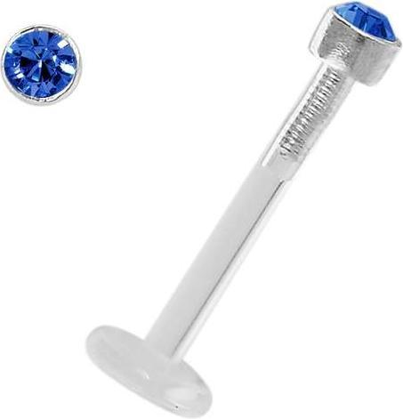Produktbild Bijouteria Piercing für Lippe/Tragus (Bioplast, Silber 925, Swarovski Kristall)