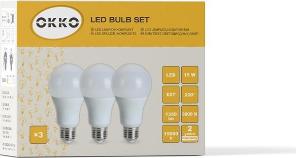 Immagine prodotto Okko LAMPADINA A LED A60 15W E27 830 1350LM 3PCS