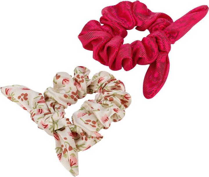 Trisa Scrunchie with loop for children, red & beige-fuchsia
