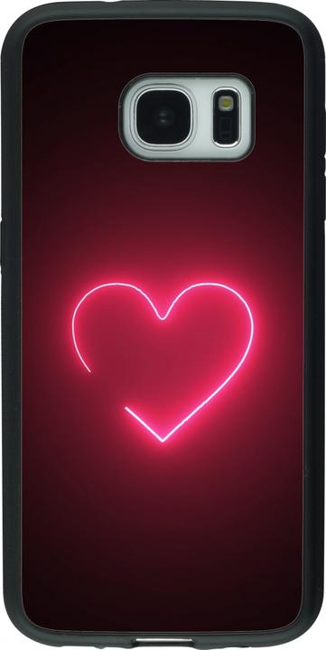 Immagine prodotto PhoneLook Copertina in silicone nero San Valentino 2023 cuore singolo al neon (Samsung Galaxy S7)