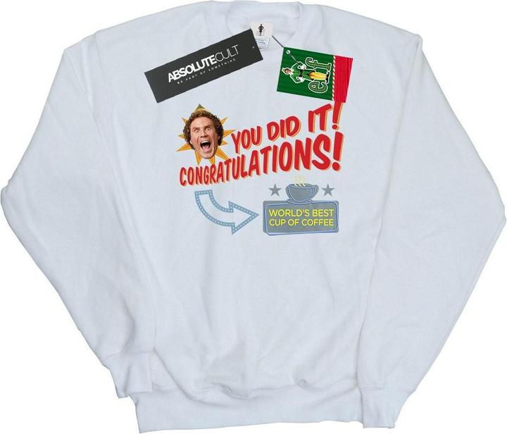 Actual product image Elf Mens World's Best Coffee Sweatshirt (S)